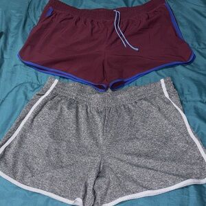 Champion- Women's Maroon/blue and Gray Athletic Shorts - Casual & Activewear -XL